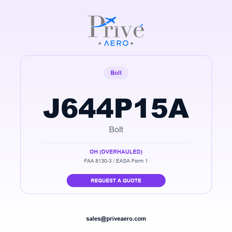 P/N J644P15A Bolt J644P15A Bolt – Privé Aero