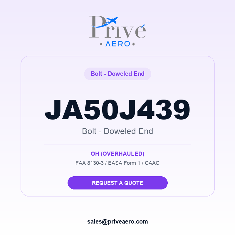 P/N JA50J439 BOLT - DOWELED END JA50J439 BOLT - DOWELED END – Privé Aero