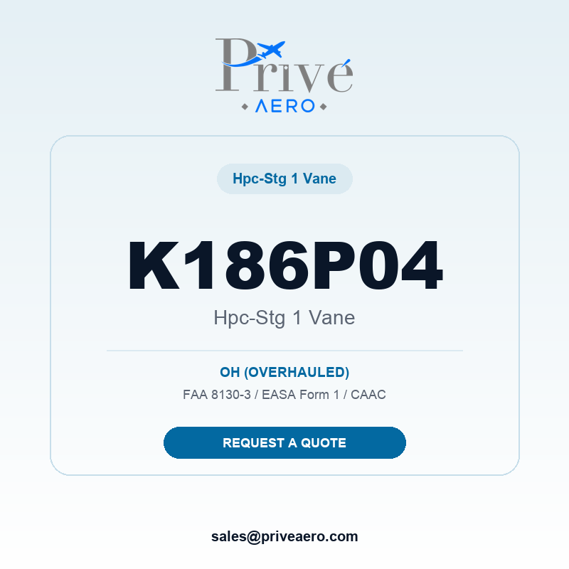 P/N K186P04 HPC-STG 1 VANE K186P04 HPC-STG 1 VANE – Privé Aero