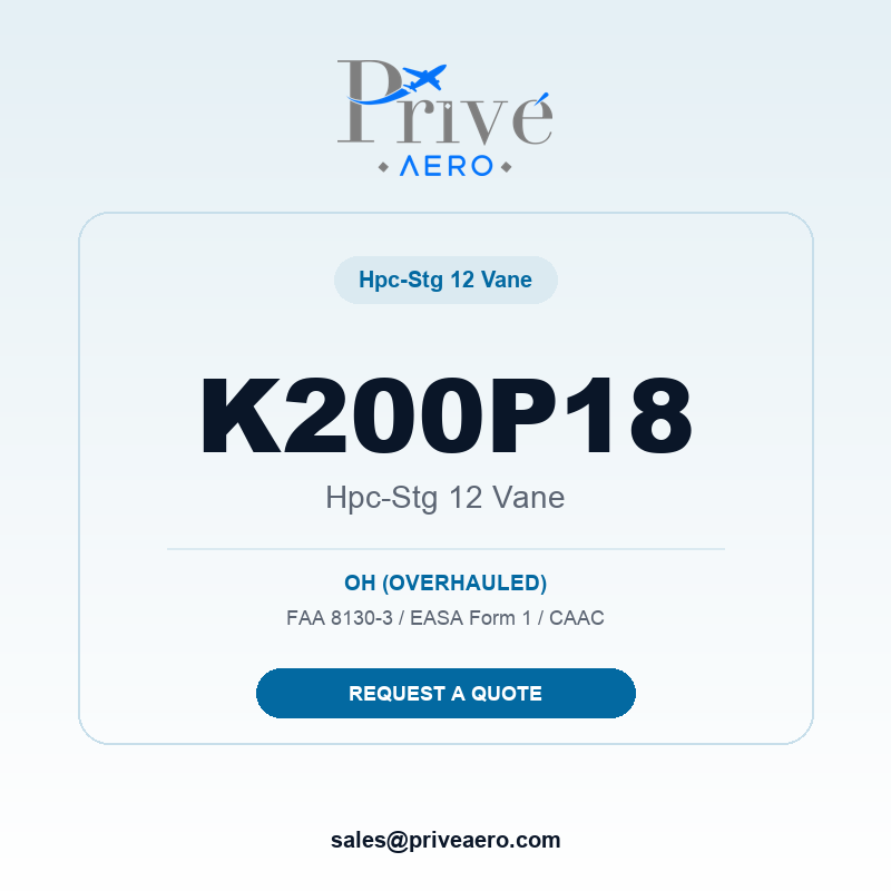 P/N K200P18 HPC-STG 12 VANE K200P18 HPC-STG 12 VANE – Privé Aero