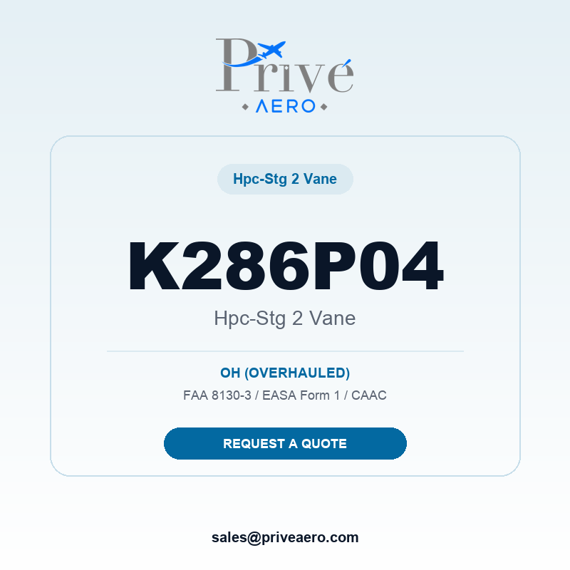 P/N K286P04 HPC-STG 2 VANE K286P04 HPC-STG 2 VANE – Privé Aero