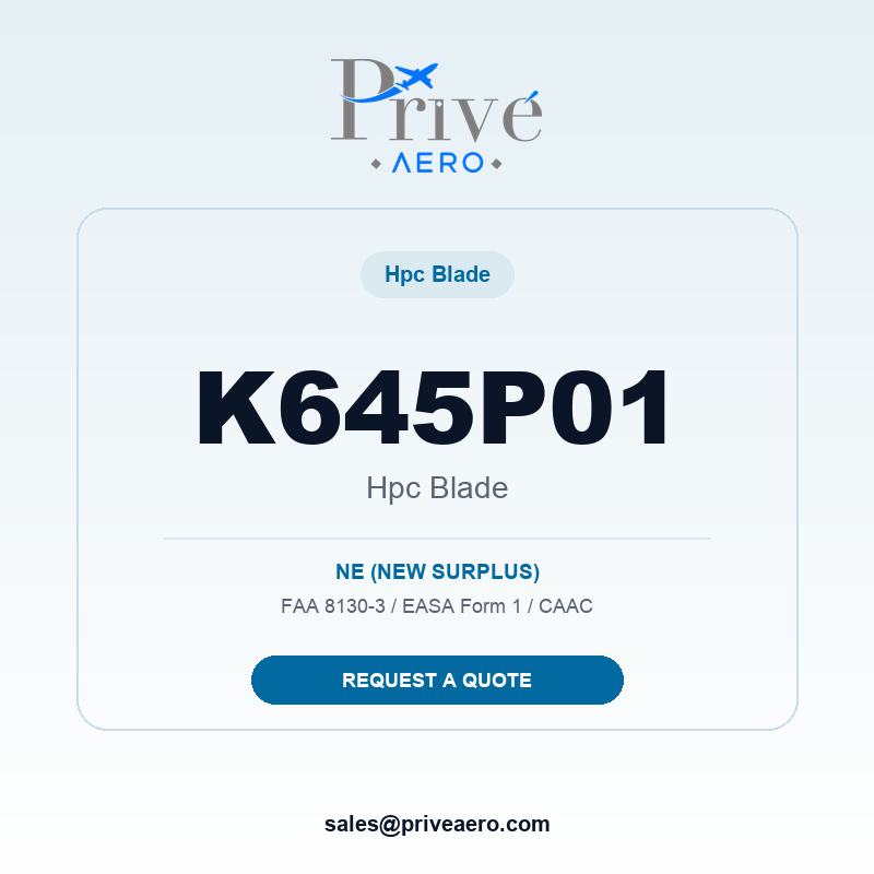 P/N K645P01 HPC BLADE K645P01 HPC BLADE – Privé Aero