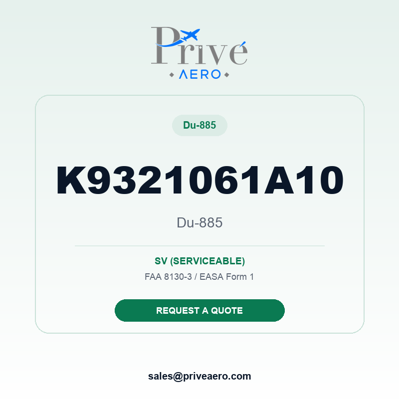 P/N K9321061A10 Du-885 K9321061A10 Du-885 – Privé Aero