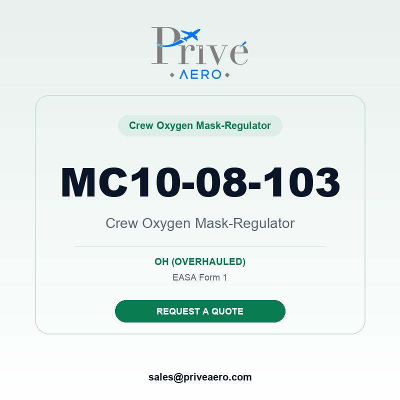 P/N MC10-08-103 Crew Oxygen Mask-Regulator MC10-08-103 Crew Oxygen Mask-Regulator – Privé Aero