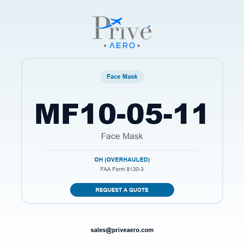 P/N MF10-05-11 Face Mask MF10-05-11 Face Mask – Privé Aero