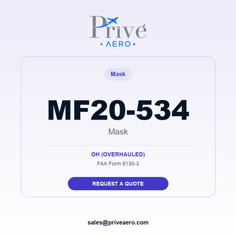 P/N MF20-534 Mask MF20-534 Mask – Privé Aero