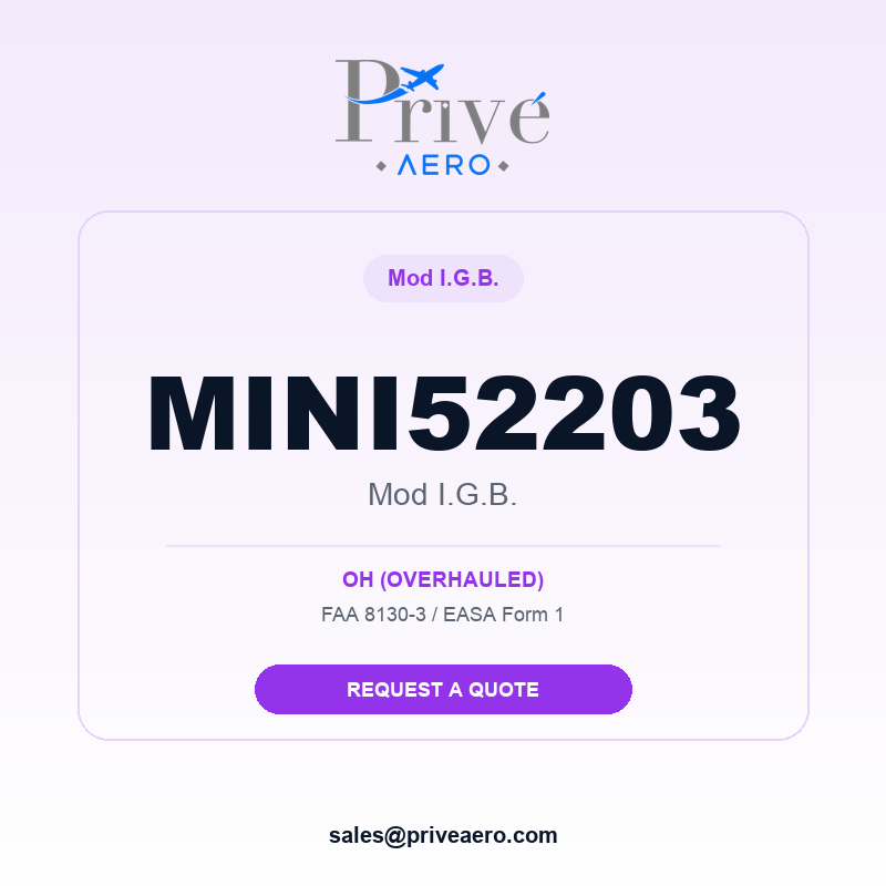 P/N MINI52203 Mod I.G.B. MINI52203 Mod I.G.B. – Privé Aero