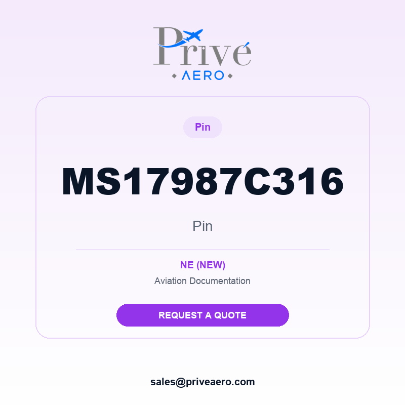 P/N MS17987C316 Pin MS17987C316 Pin – Privé Aero
