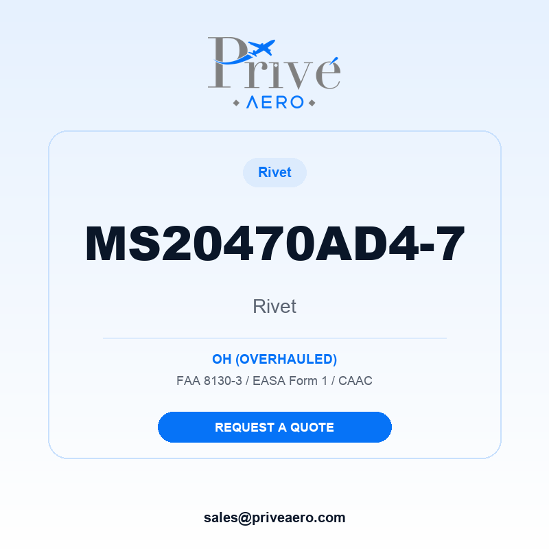 P/N MS20470AD4-7 Rivet MS20470AD4-7 Rivet – Privé Aero