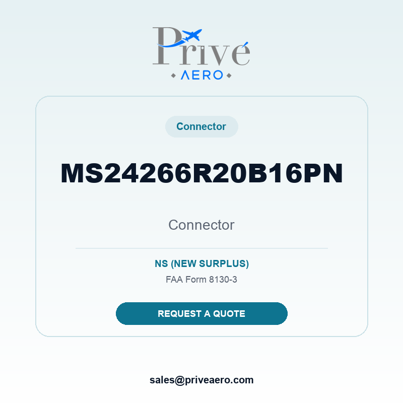 P/N MS24266R20B16PN Connector MS24266R20B16PN Connector – Privé Aero