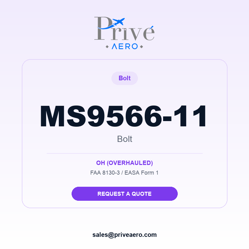 P/N MS9566-11 Bolt MS9566-11 Bolt – Privé Aero
