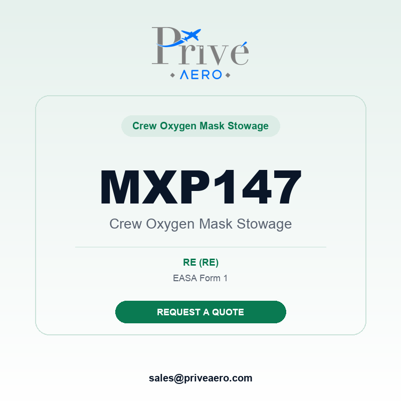 P/N MXP147 Crew Oxygen Mask Stowage MXP147 Crew Oxygen Mask Stowage – Privé Aero
