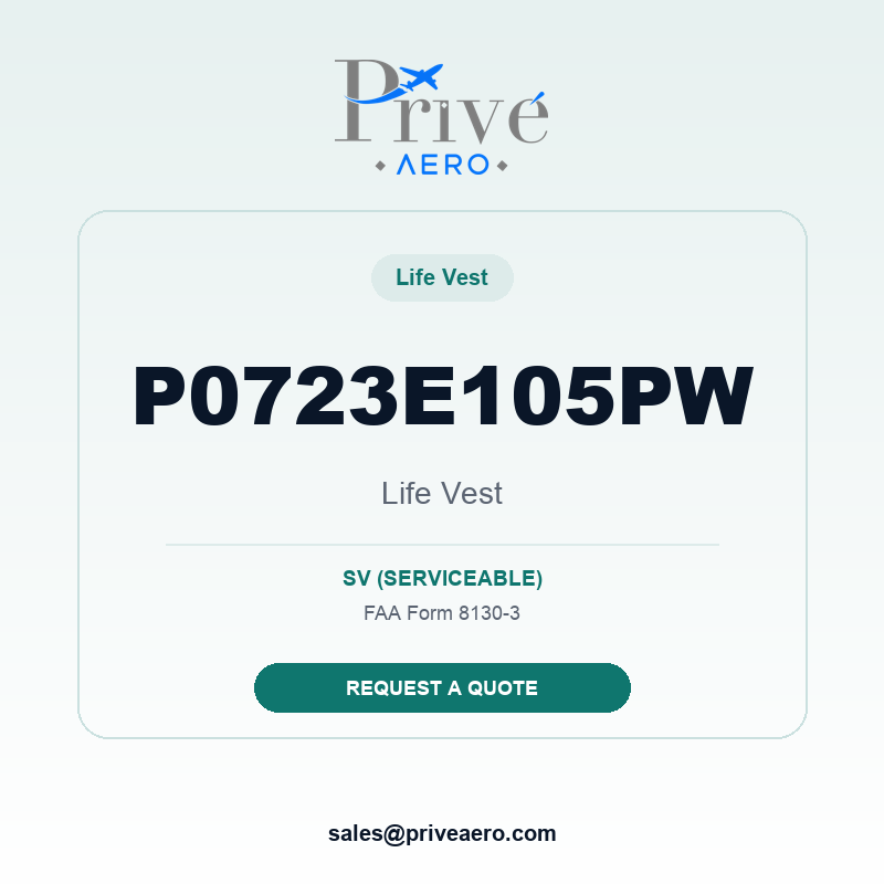 P/N P0723E105PW Life Vest P0723E105PW Life Vest – Privé Aero