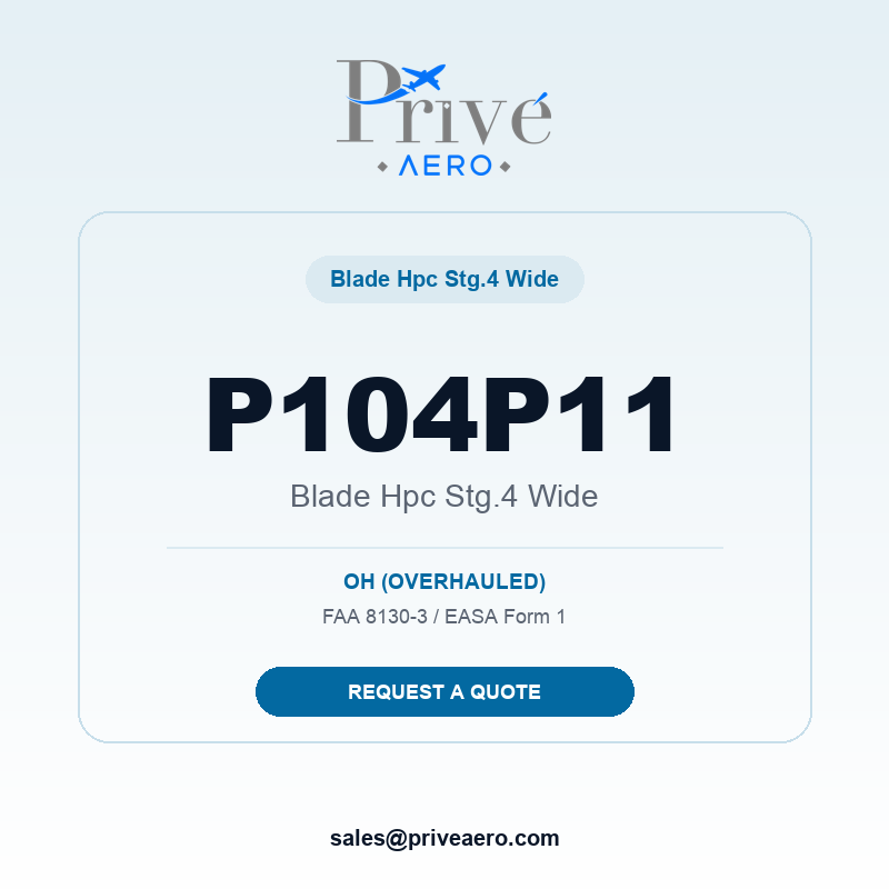 P/N P104P11 Blade Hpc Stg.4 Wide P104P11 Blade Hpc Stg.4 Wide – Privé Aero