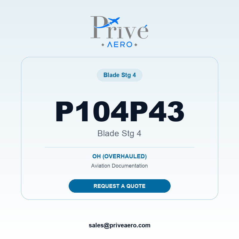 P/N P104P43 Blade Stg 4 P104P43 Blade Stg 4 – Privé Aero