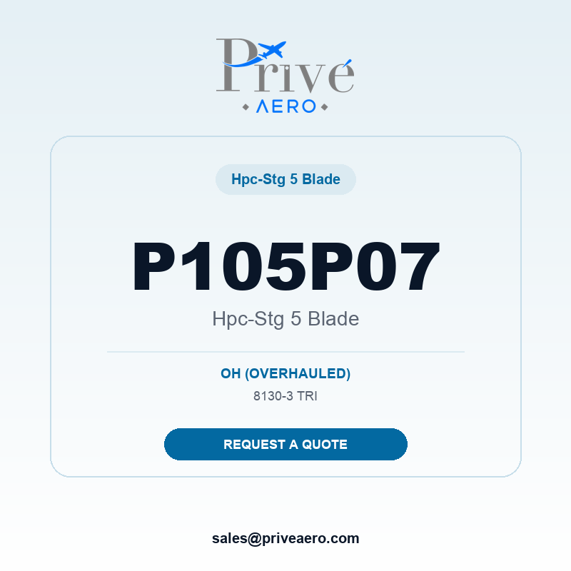 P/N P105P07 HPC-STG 5 BLADE P105P07 HPC-STG 5 BLADE – Privé Aero