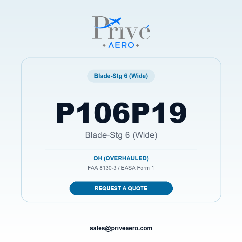 P/N P106P19 Blade-Stg 6 (Wide) P106P19 Blade-Stg 6 (Wide) – Privé Aero