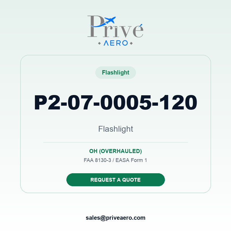 P/N P2-07-0005-120 Flashlight P2-07-0005-120 Flashlight – Privé Aero