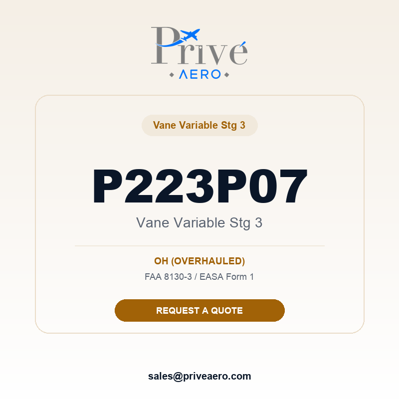 P/N P223P07 Vane Variable Stg 3 P223P07 Vane Variable Stg 3 – Privé Aero