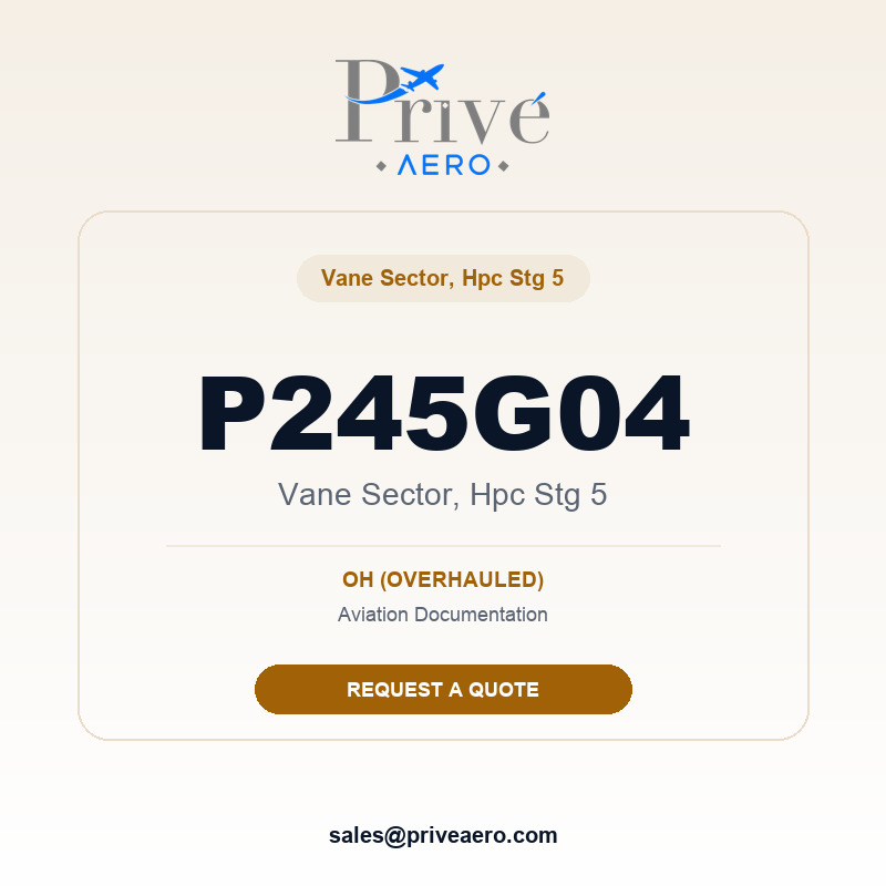P/N P245G04 Vane Sector, Hpc Stg 5 P245G04 Vane Sector, Hpc Stg 5 – Privé Aero