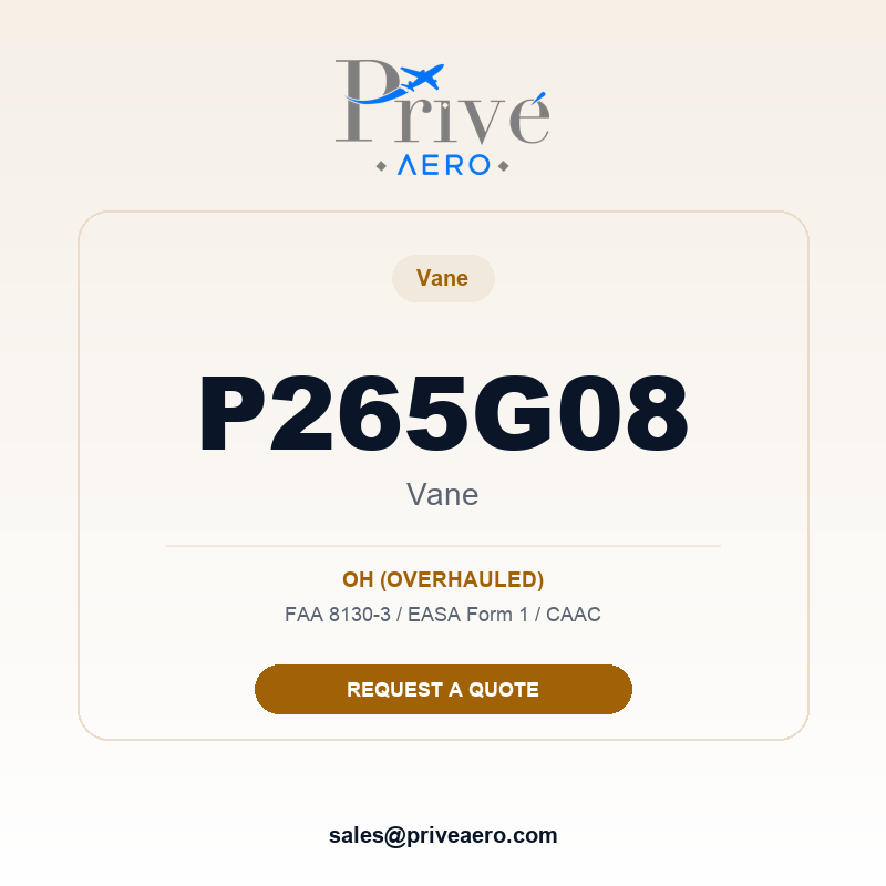 P/N P265G08 Vane P265G08 Vane – Privé Aero