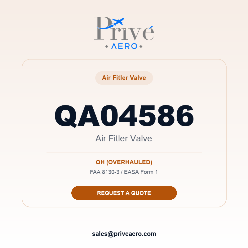 P/N QA04586 Air Fitler Valve QA04586 Air Fitler Valve – Privé Aero