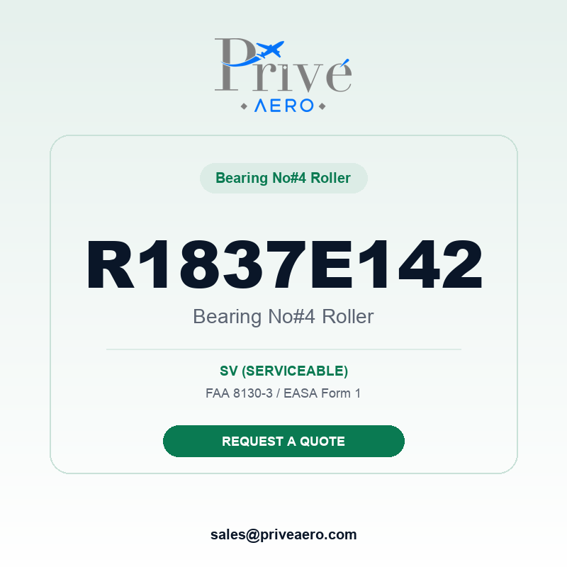 P/N R1837E142 Bearing No#4 Roller R1837E142 Bearing No#4 Roller – Privé Aero