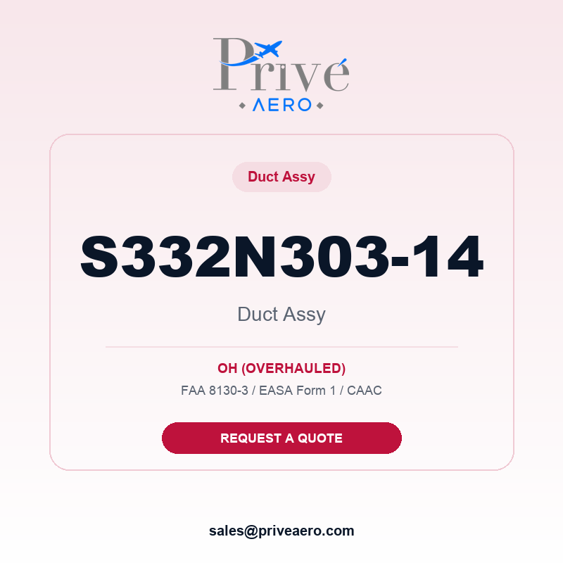 P/N S332N303-14 DUCT ASSY S332N303-14 DUCT ASSY – Privé Aero
