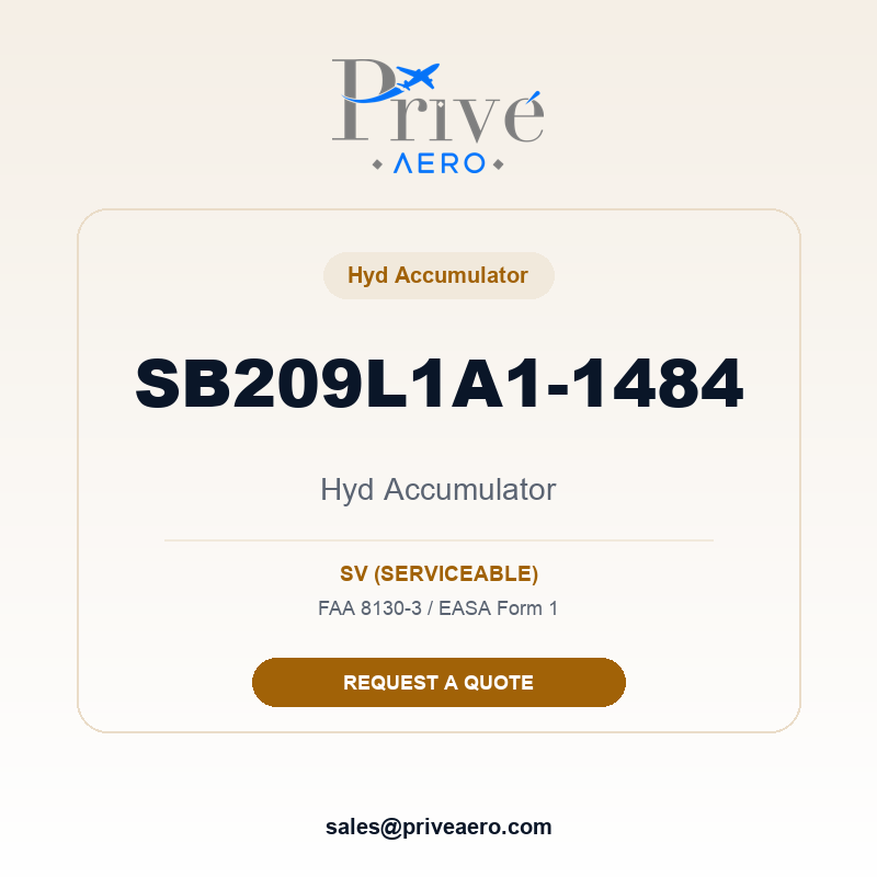 P/N SB209L1A1-1484 Hyd Accumulator SB209L1A1-1484 Hyd Accumulator – Privé Aero