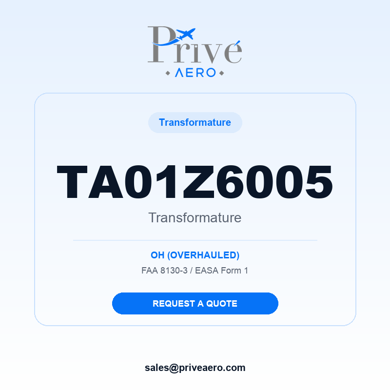 P/N TA01Z6005 Transformature TA01Z6005 Transformature – Privé Aero
