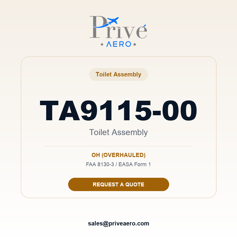P/N TA9115-00 Toilet Assembly TA9115-00 Toilet Assembly – Privé Aero