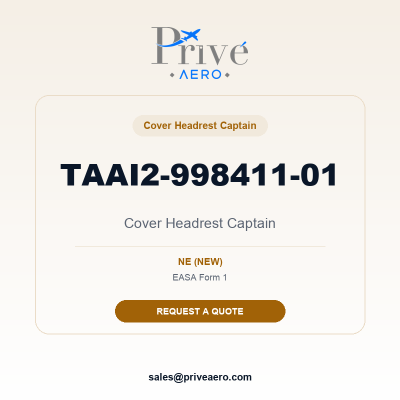 P/N TAAI2-998411-01 Cover Headrest Captain TAAI2-998411-01 Cover Headrest Captain – Privé Aero