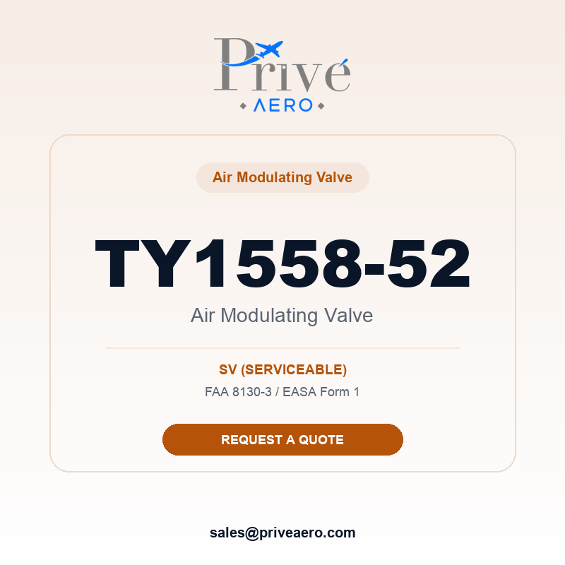 P/N TY1558-52 Air Modulating Valve TY1558-52 Air Modulating Valve – Privé Aero