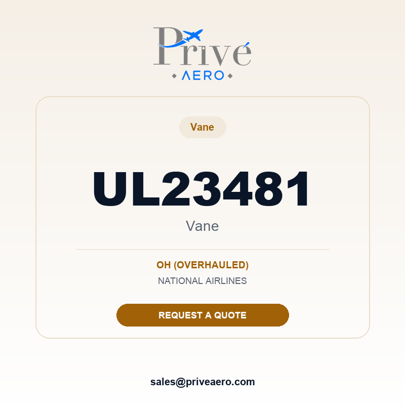 P/N UL23481 VANE UL23481 VANE – Privé Aero