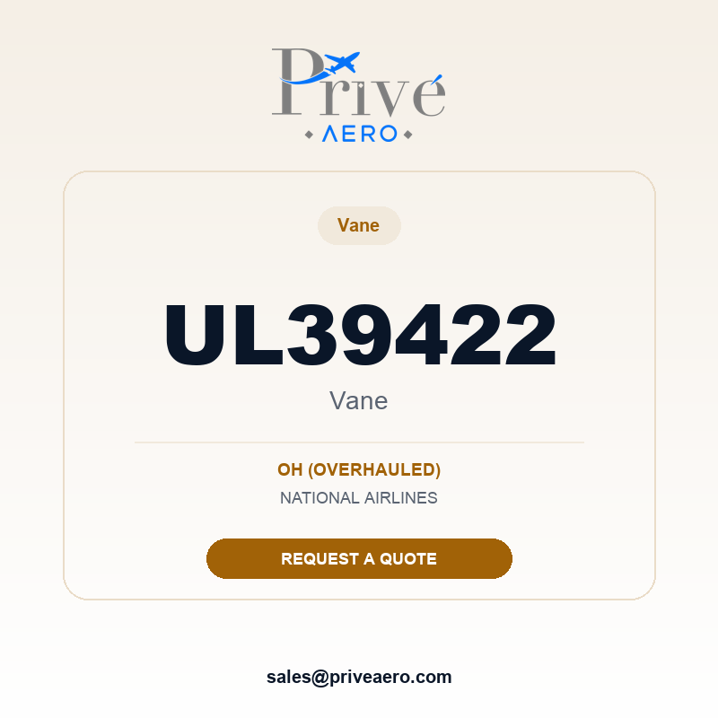 P/N UL39422 VANE UL39422 VANE – Privé Aero