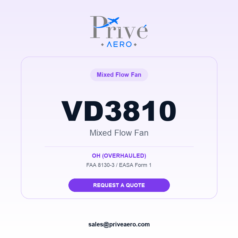 P/N VD3810 Mixed Flow Fan VD3810 Mixed Flow Fan – Privé Aero