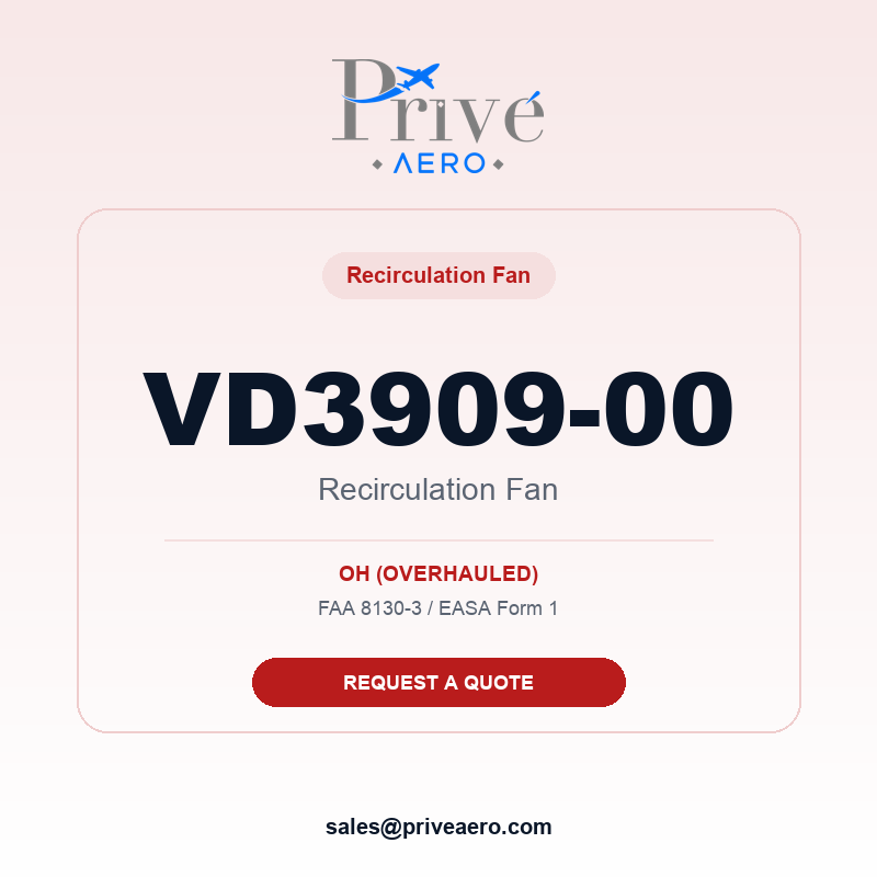 P/N VD3909-00 Recirculation Fan VD3909-00 Recirculation Fan – Privé Aero