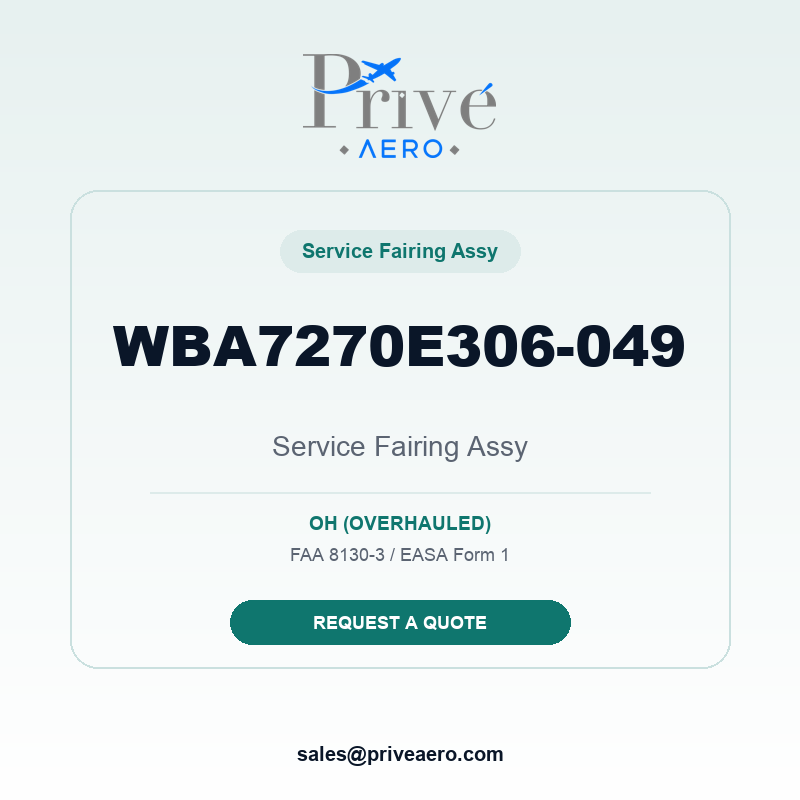 P/N WBA7270E306-049 Service Fairing ASSY WBA7270E306-049 Service Fairing ASSY – Privé Aero