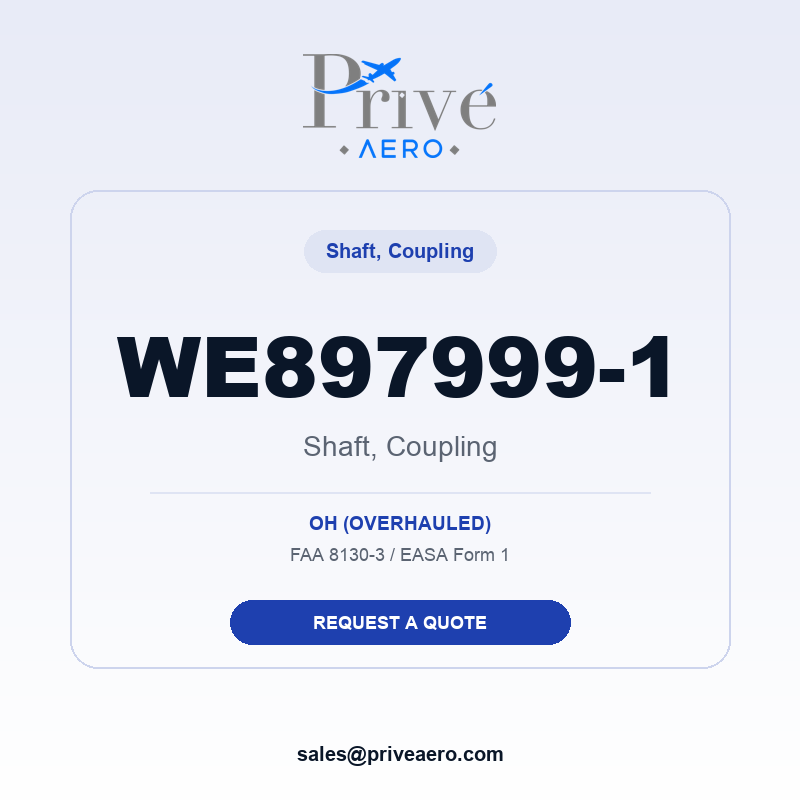P/N WE897999-1 Shaft, Coupling WE897999-1 Shaft, Coupling – Privé Aero