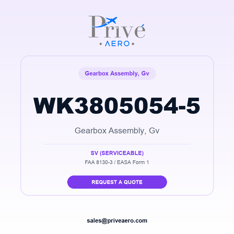 P/N WK3805054-5 Gearbox Assembly, Gv WK3805054-5 Gearbox Assembly, Gv – Privé Aero