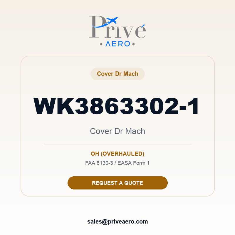 P/N WK3863302-1 Cover Dr Mach WK3863302-1 Cover Dr Mach – Privé Aero