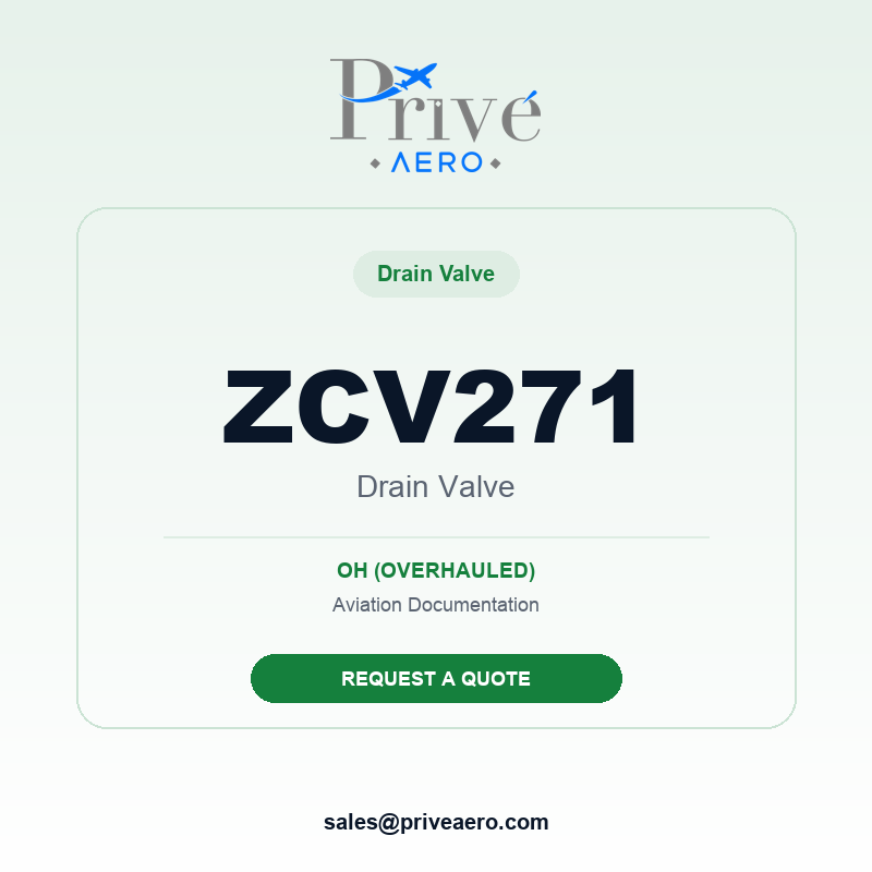 P/N ZCV271 Drain Valve ZCV271 Drain Valve – Privé Aero