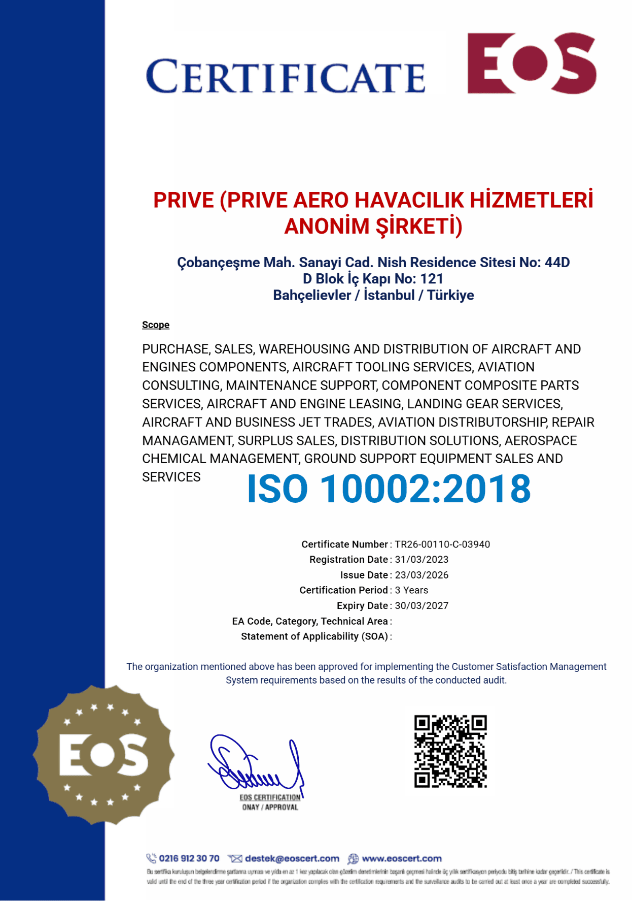 PriveAero ISO 10002