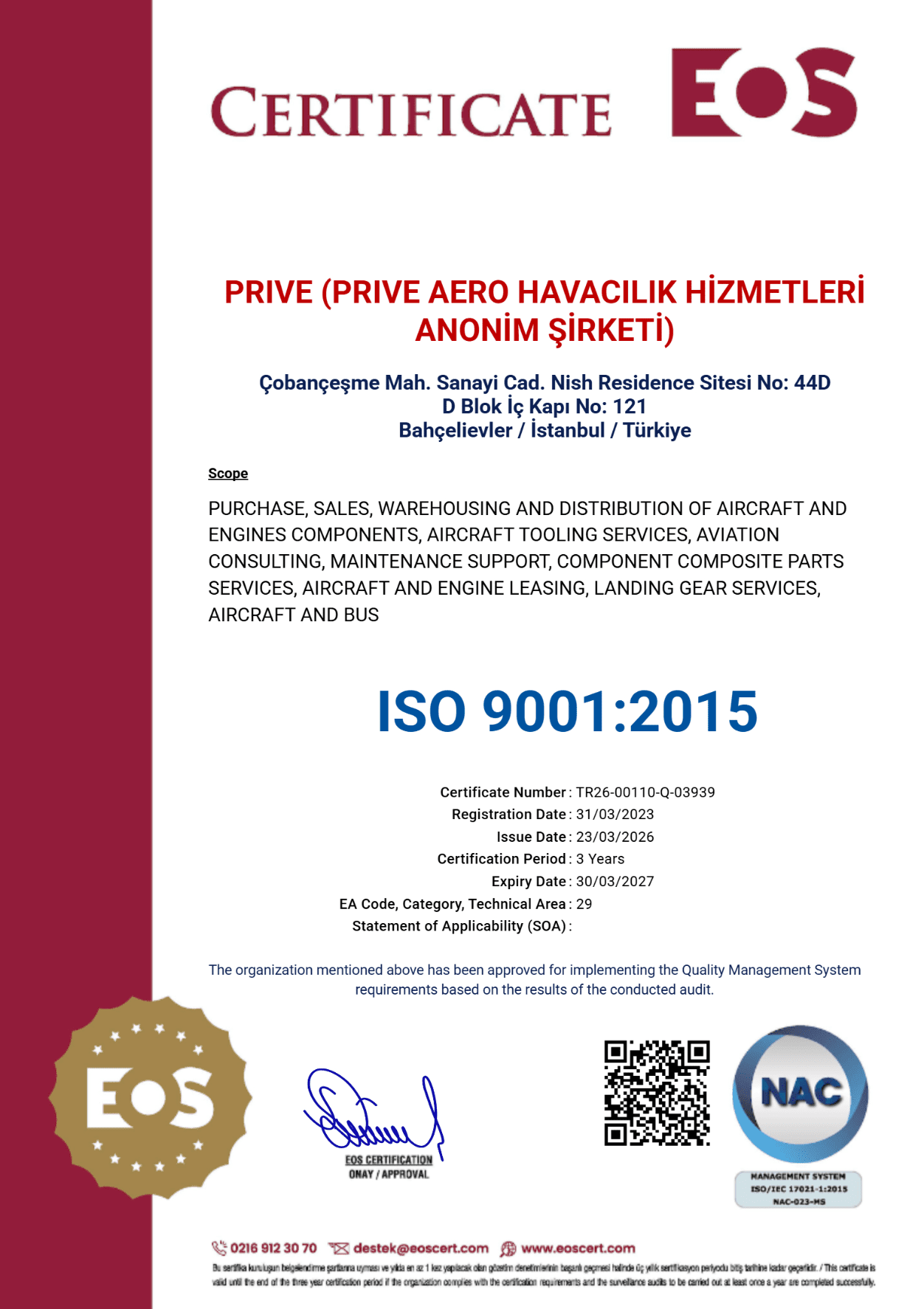 PriveAero ISO 9001